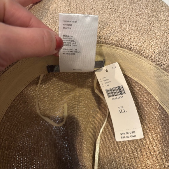 SOLD 
Anthropologie Tan Woven Cowboy Hat NWT One Size Western Coastal Cowgirl - Picture 3 of 4